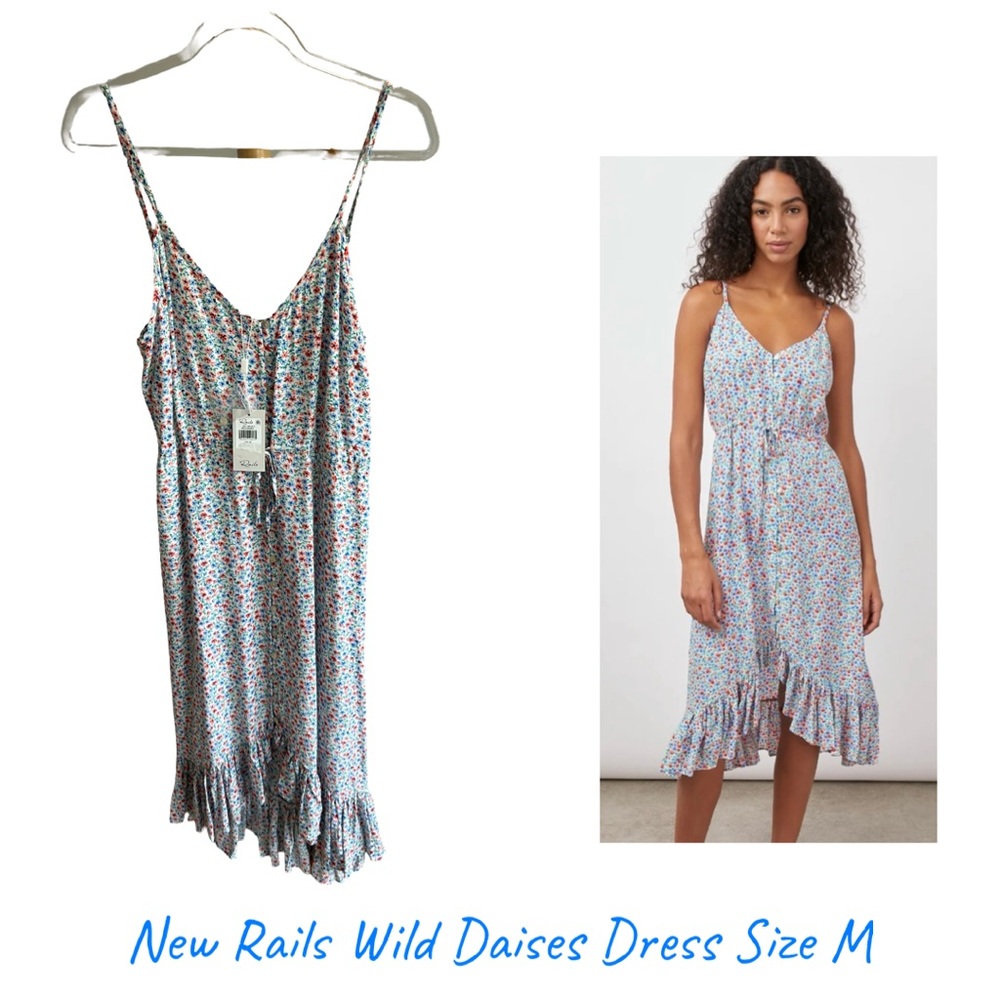 NEW Rails Floral Button Wild Daisies Ruffled Sundress Size M